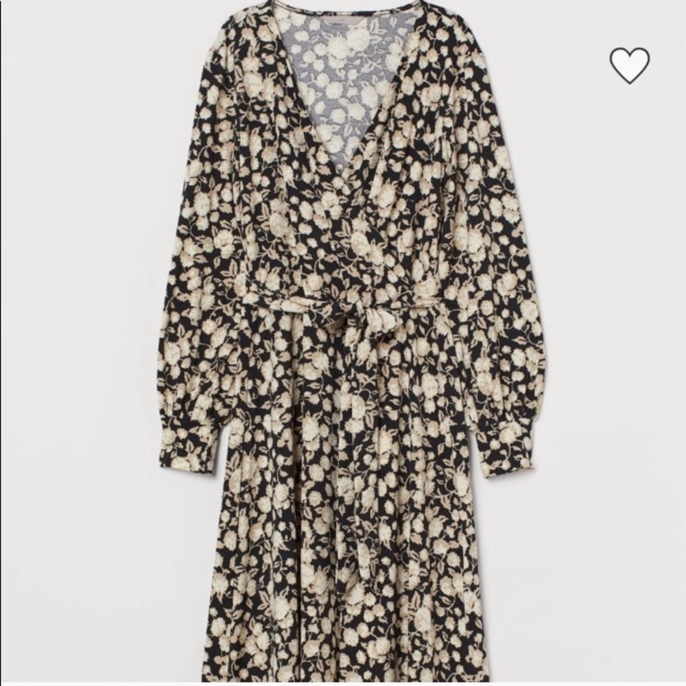 H&M floral wrap style midi dress XS NWT